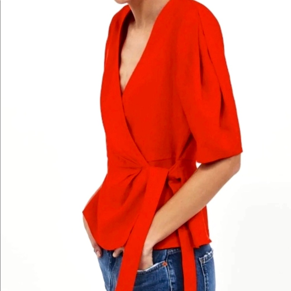 Zara Linen Crossover Top